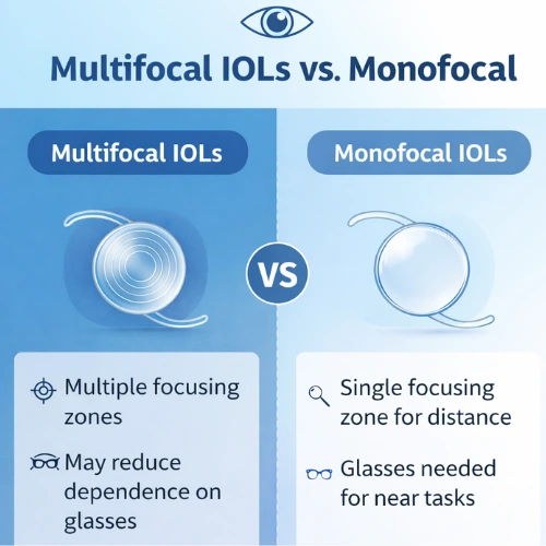 Difference between multifocal IOLs vs monofocal IOLs