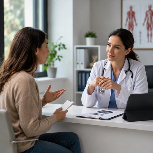 Steroids vs. Immunosuppressants: Which Is Best for Uveitis Treatment? 3 Patient discussing eye care and contact lens use with an ophthalmologist after retinal surgery.